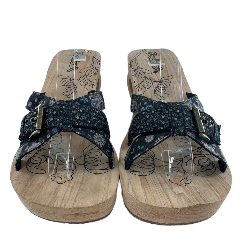 Sketchers Cali sandals 9 40.5 blue floral denim chunky platform foam y2k 90s